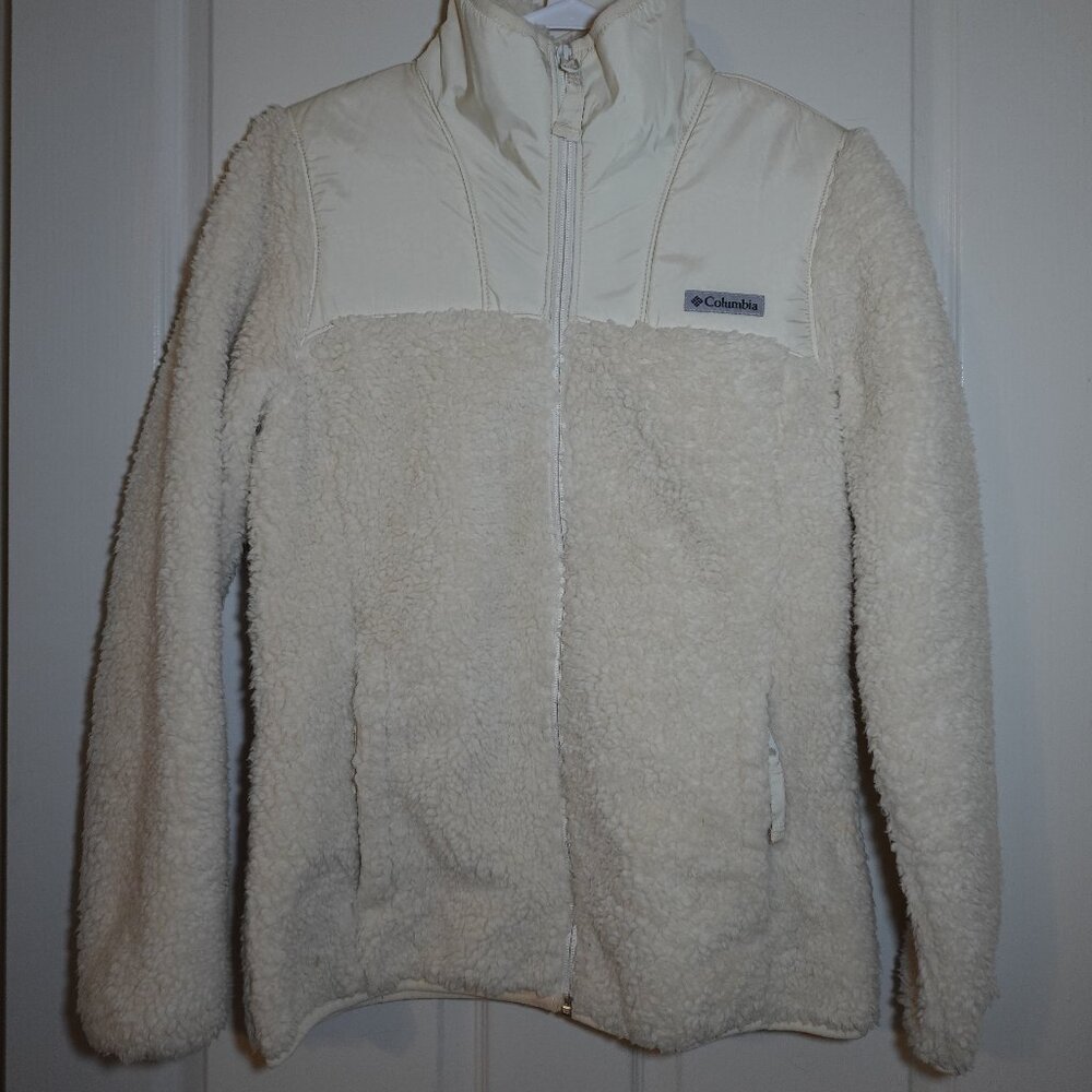 Columbia Sherpa Zip-Up Fleece Jacket Cream | Women’s Size Small